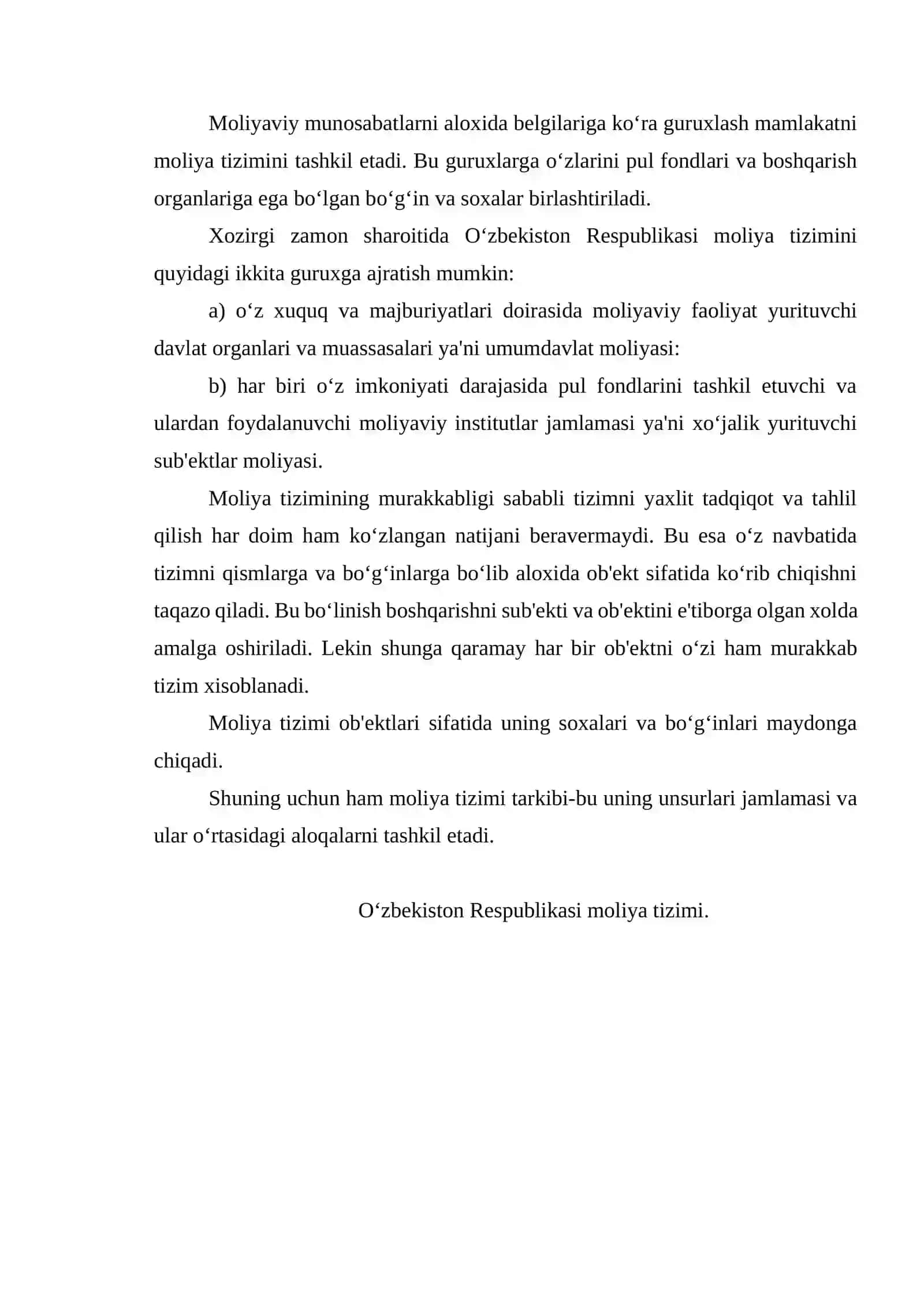 Moliya va moliya tizimi 4