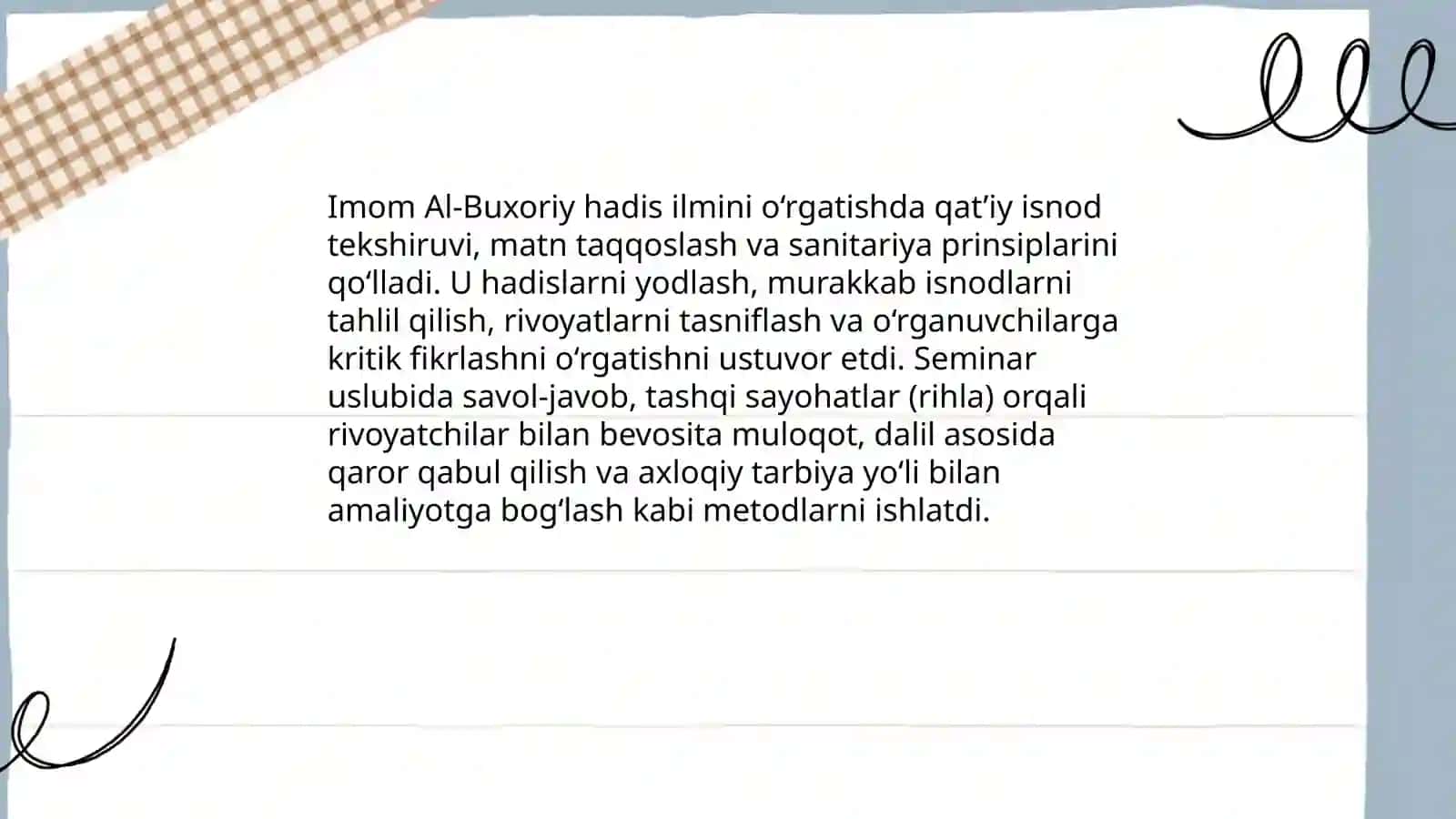 Imom Al-Buxoriyning pedagogik gʻoyalari 4