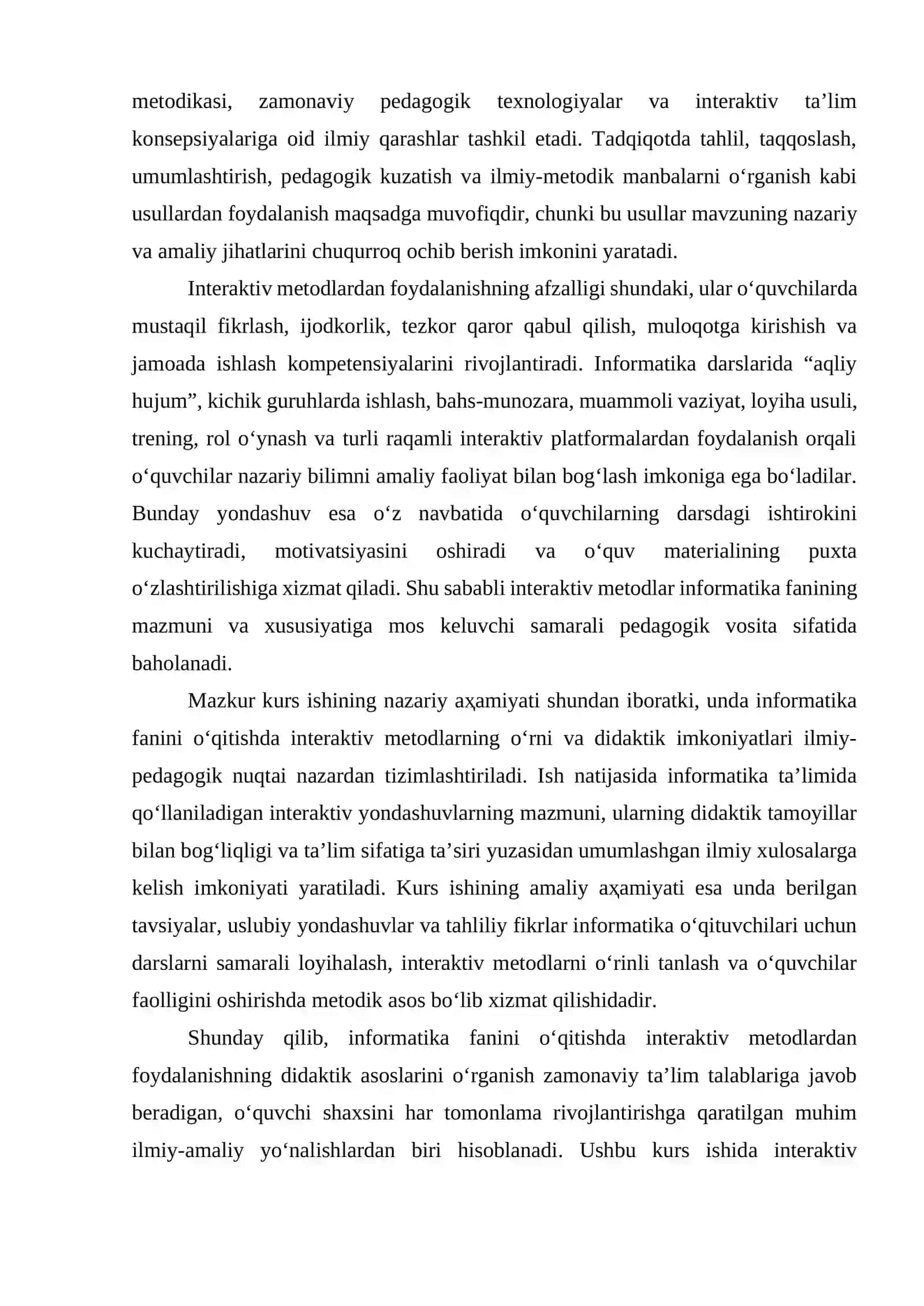 INFORMATIKA FANINI O'QITISHDA INTERAKTIV METODLARNING NAZARIY VA DIDAKTIK ASOSLARI 4