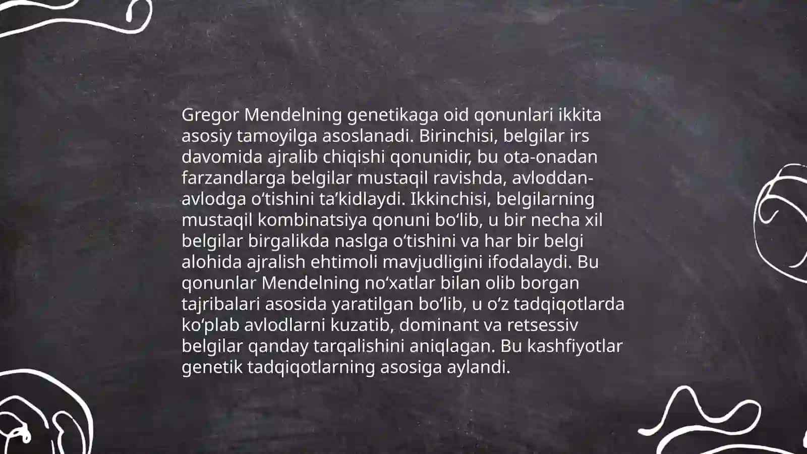 Belgilarning irsiylanish qonunlari 4