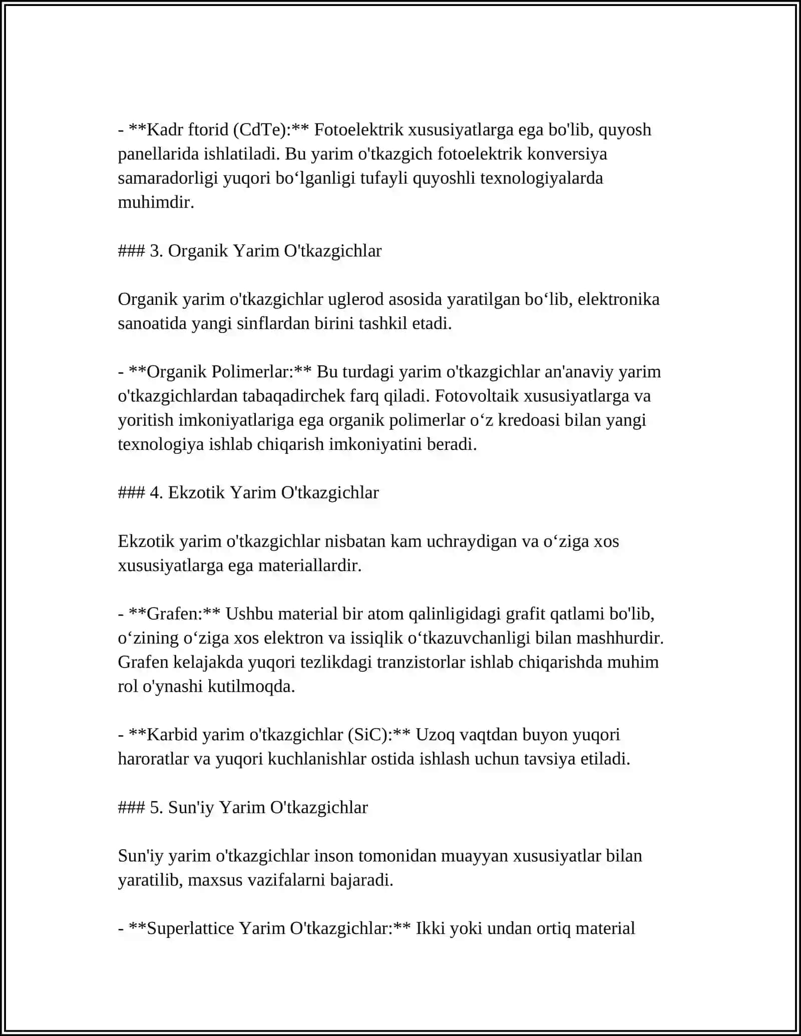 YARIM O'TKAZGICHLARNING ELEKTROFIZIK XUSUSIYATLARI 4