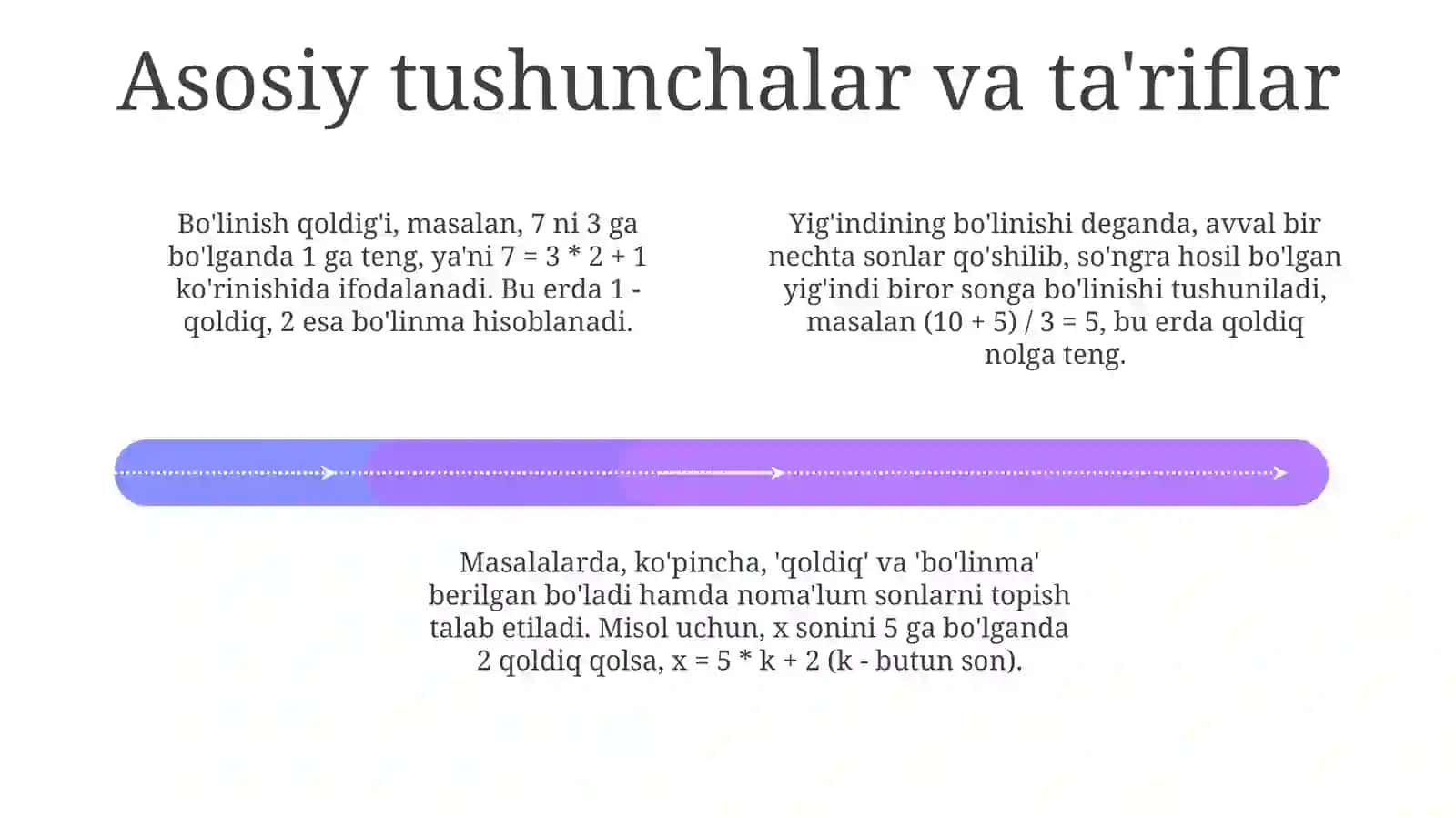 Yig'indi va qoldiqni bo'lish bilan bog'liq masalalar 4
