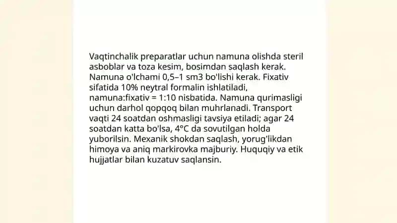 Vaqtinchalik preparat tayyorlashga kirish va maqsadi 4