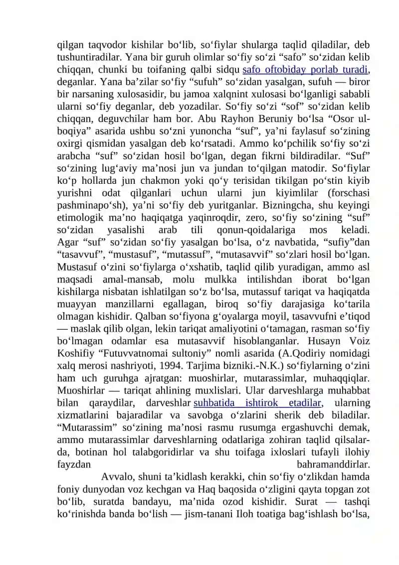 TASAVVUFNING PAYDO BO‘LISH TARIXI VA MANBALARI 4