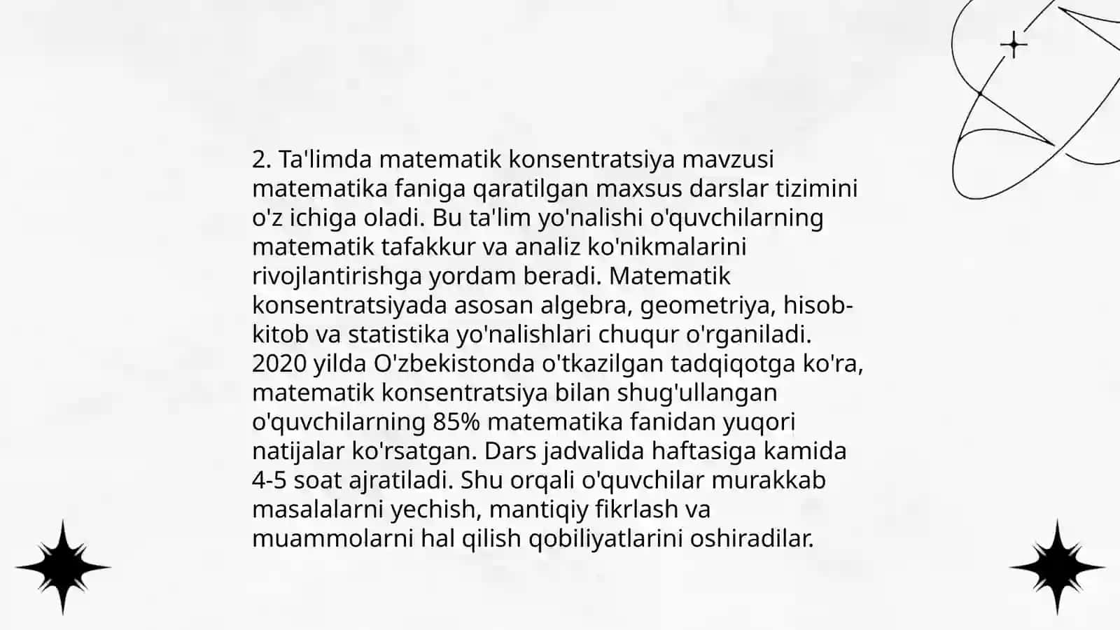 Konsentrlar bo’yicha nomerlashga o'rgatish metodi 4