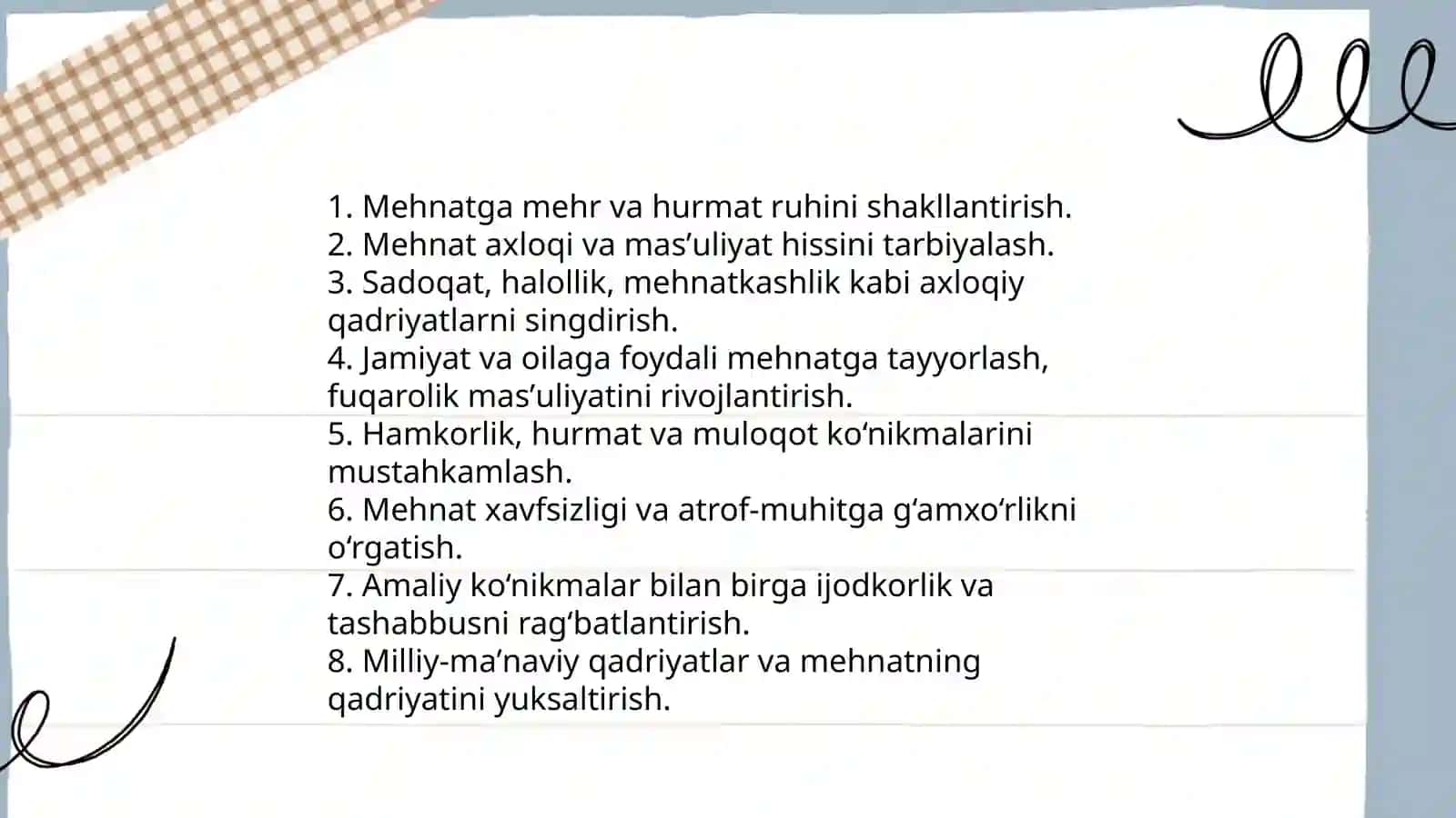 Boshlangʻich sinflarda mehnat tarbiyasining vazifalari 4