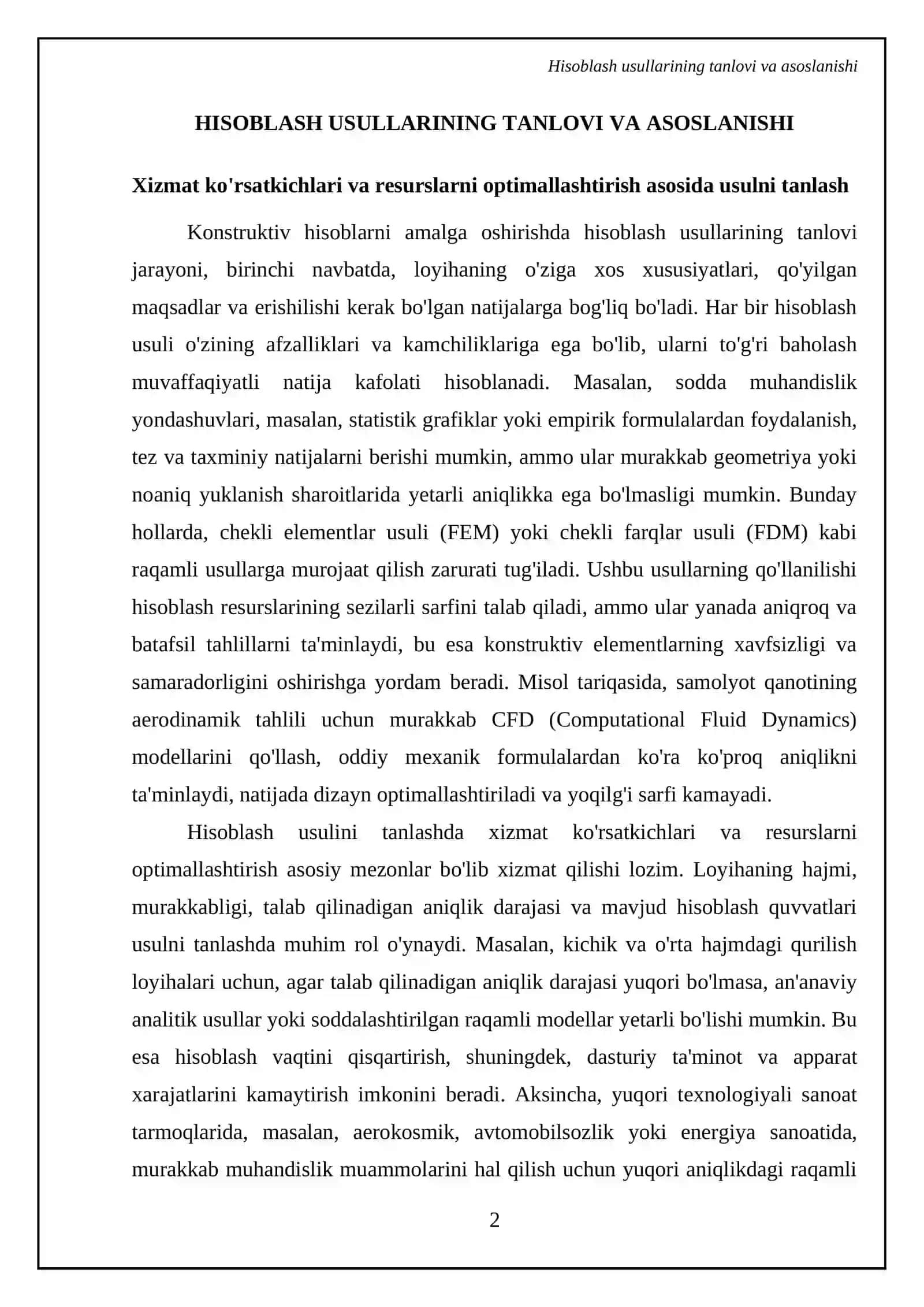 Konstruktiv hisoblarni amalga oshirish va yozish zamonaviy muhandislik, ilm-fan va texnologiya sohalarida 4