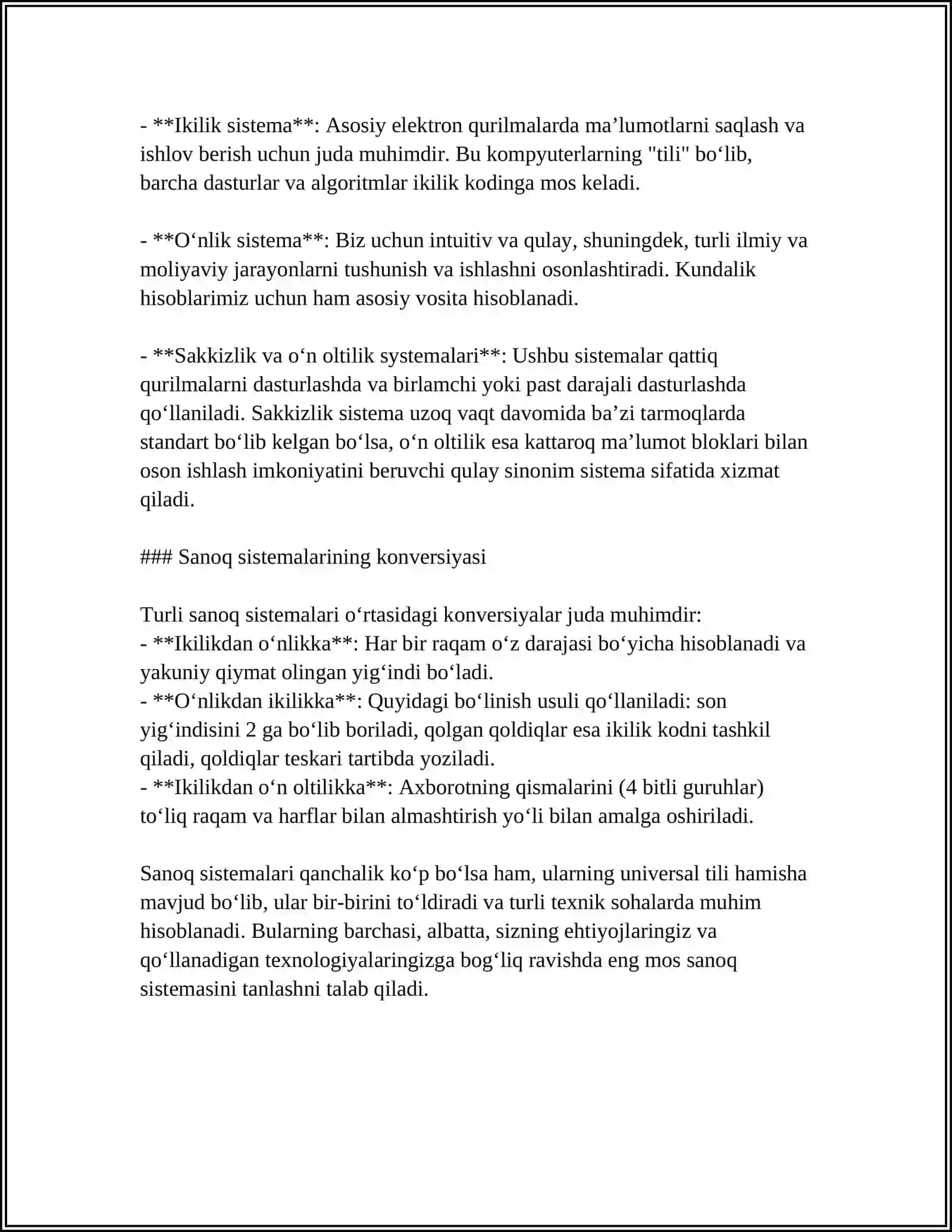 Turli sanoq sistemalari asosiy tushunchalar va belgilash 4