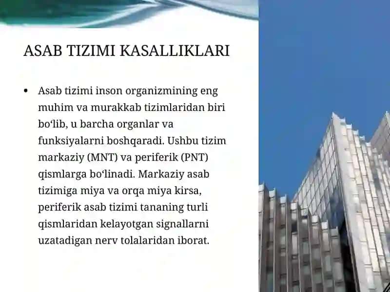 ASAB TIZIMI KASALLIKLARINI DAVOLASH UCHUN TAVSIYA ETILADIGA O’SIMLIK VA YIG’MALAR 4
