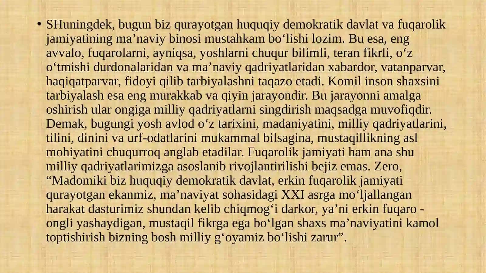 O‘zbekistonda yosh avlodni tarbiyalashning asosiy yo‘nalishlari va omillari 4