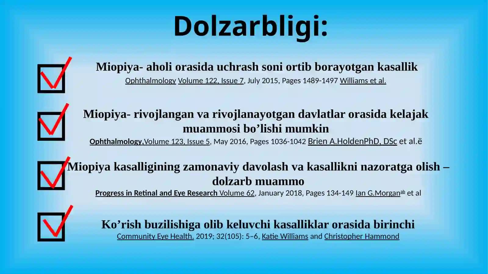 Miopiyakasalligining zamonaviy davolash usullari: Ortokeratologik linzalar va Excimer-Laser 4