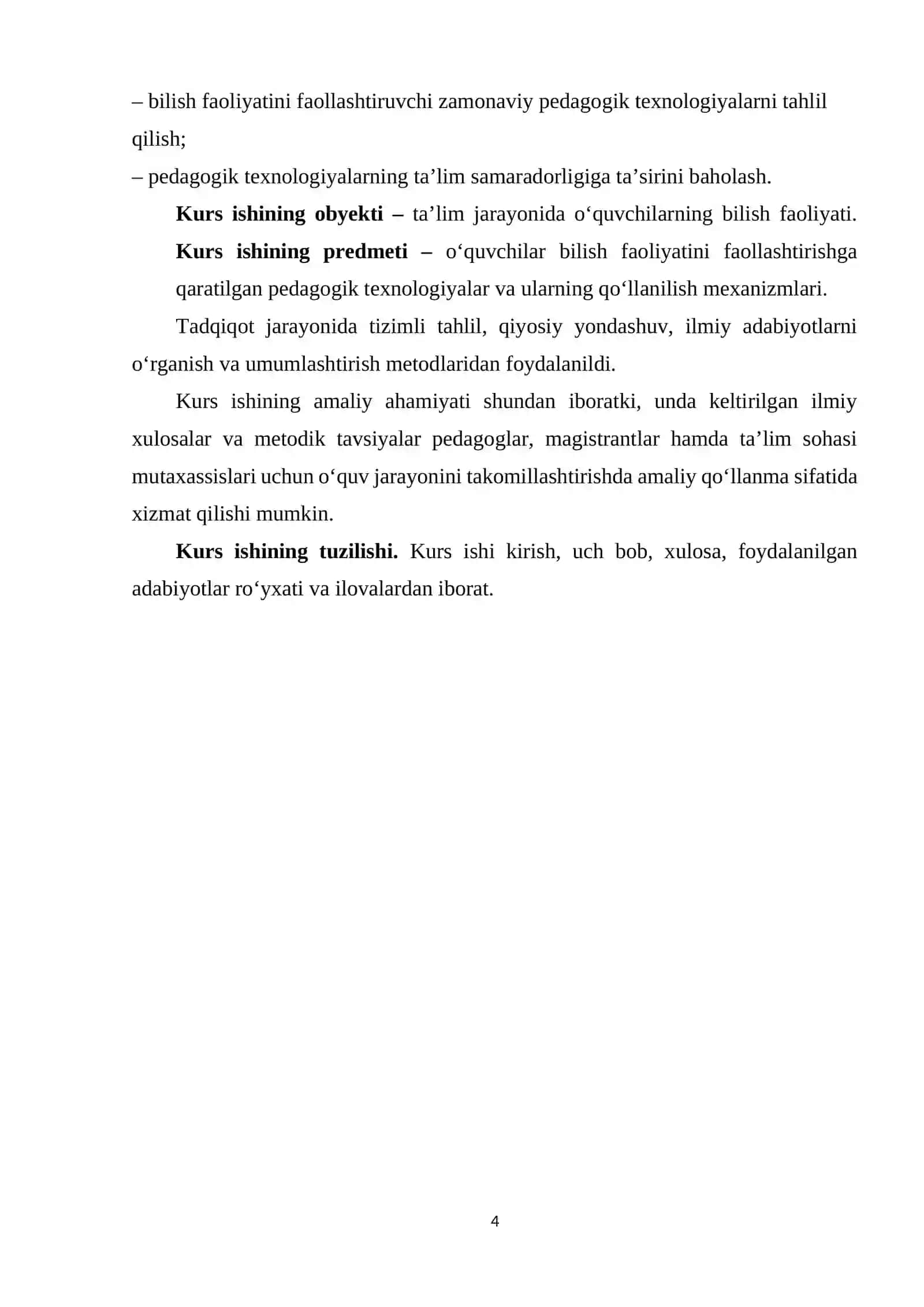 O’quvchilar bilish faoliyatini faollashtirishga qaratilgan pedagogik texnologiyalarning ahamiyati 4