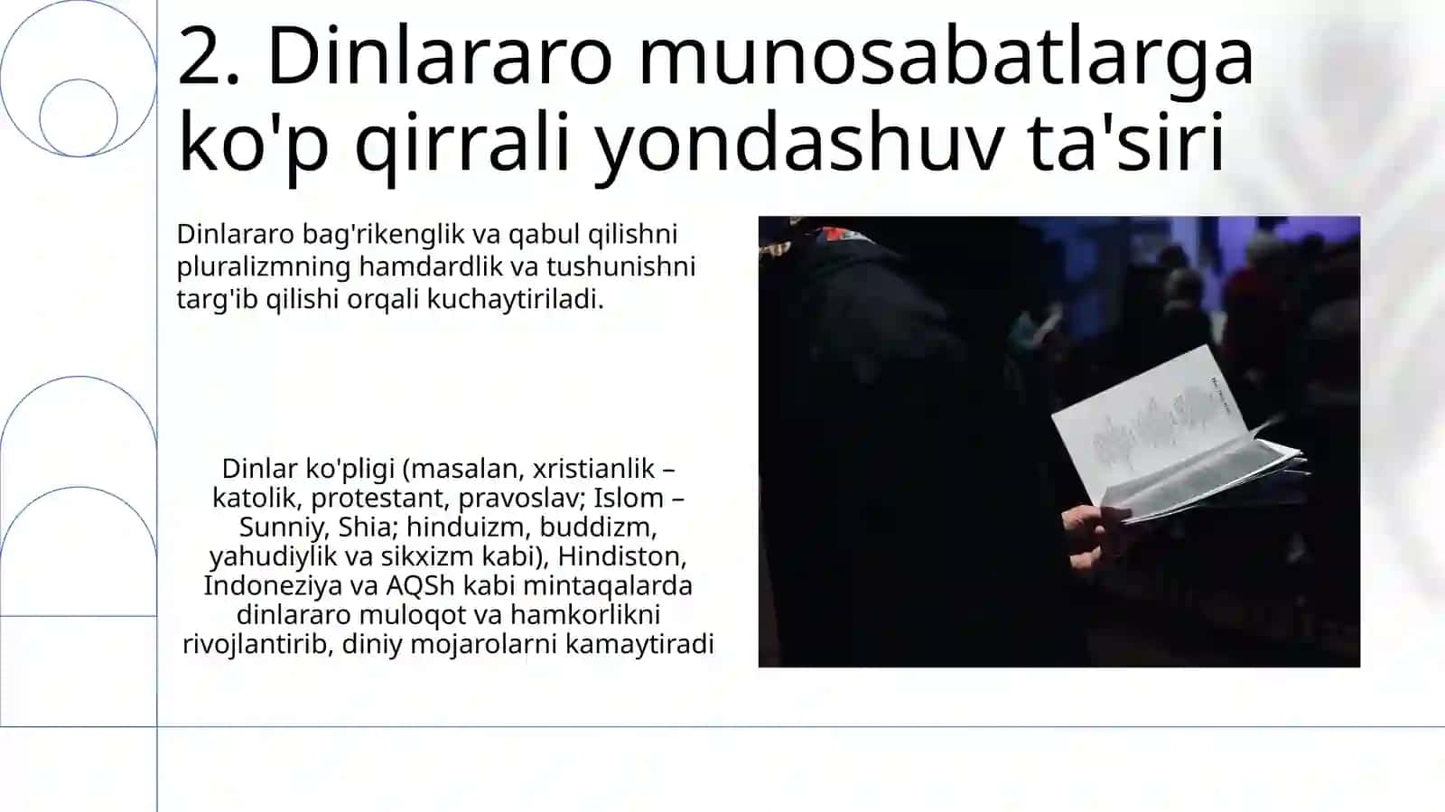 Diniy flyuralizm diniy tolerantlik va bag'rikenglikning hayotdagi o'rni 4