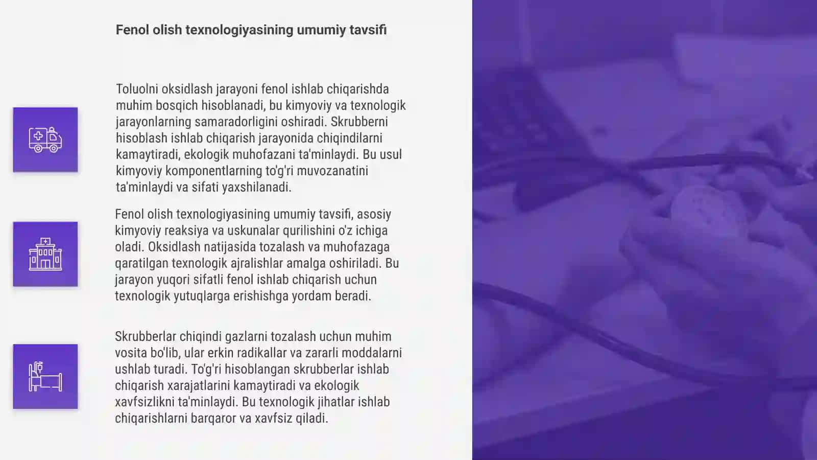 Toluolni oksidlash bilan fenol olish kimyosi va texnologiyasi uchun skrubberni hisoblash 4