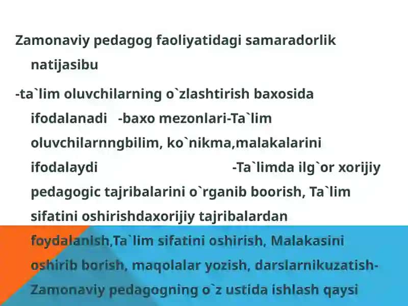 Pedagogning o‘zini o‘ziga rivojlantirish - uzluksiz jarayon sifatida 4