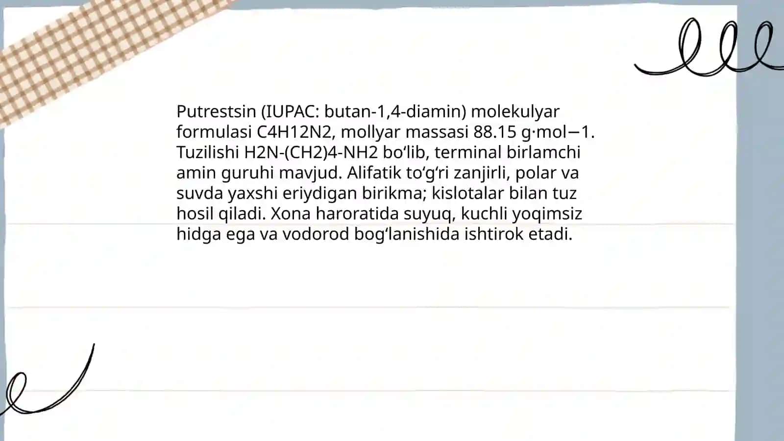 Diaminlar – putrеstsin, kаdаvеrin 4
