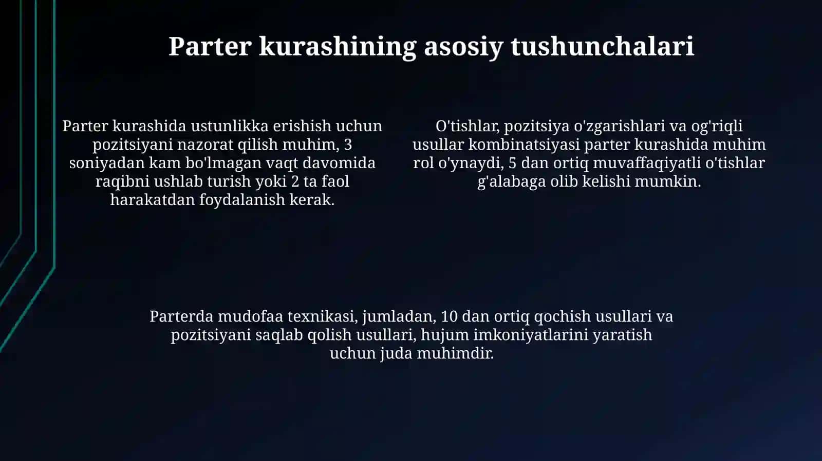 Dzyudo va sambo kurashlarda parterusullari 4