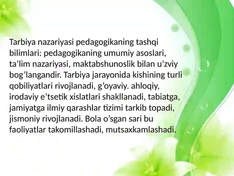 Pedagogika faoliyati darbiyat urlari va usullari 4