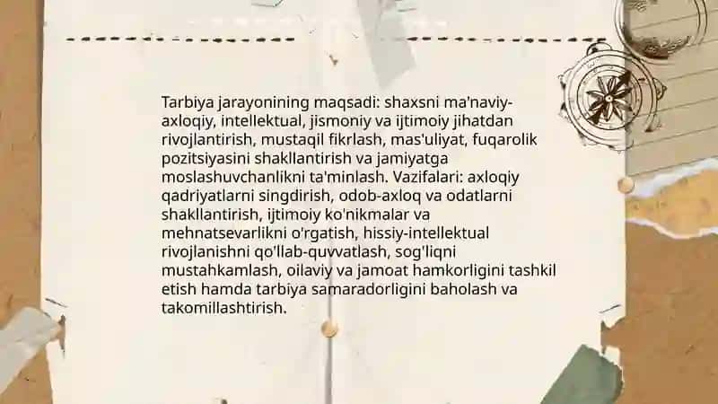 Tarbiya jarayonining o‘ziga xos xususiyatlari 4