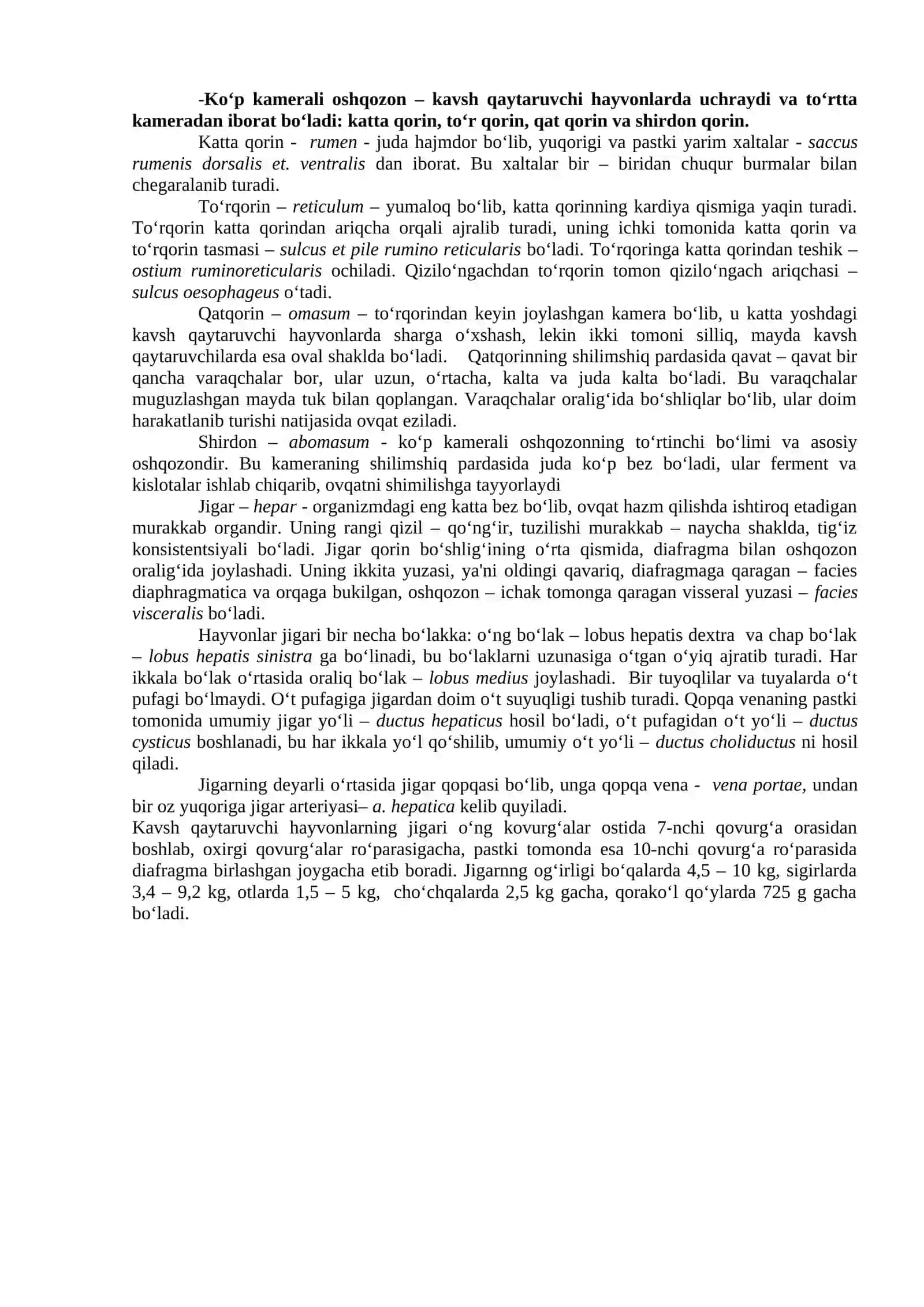 Ovqat hazm qilish organlarining morfologik tuzilishi 4