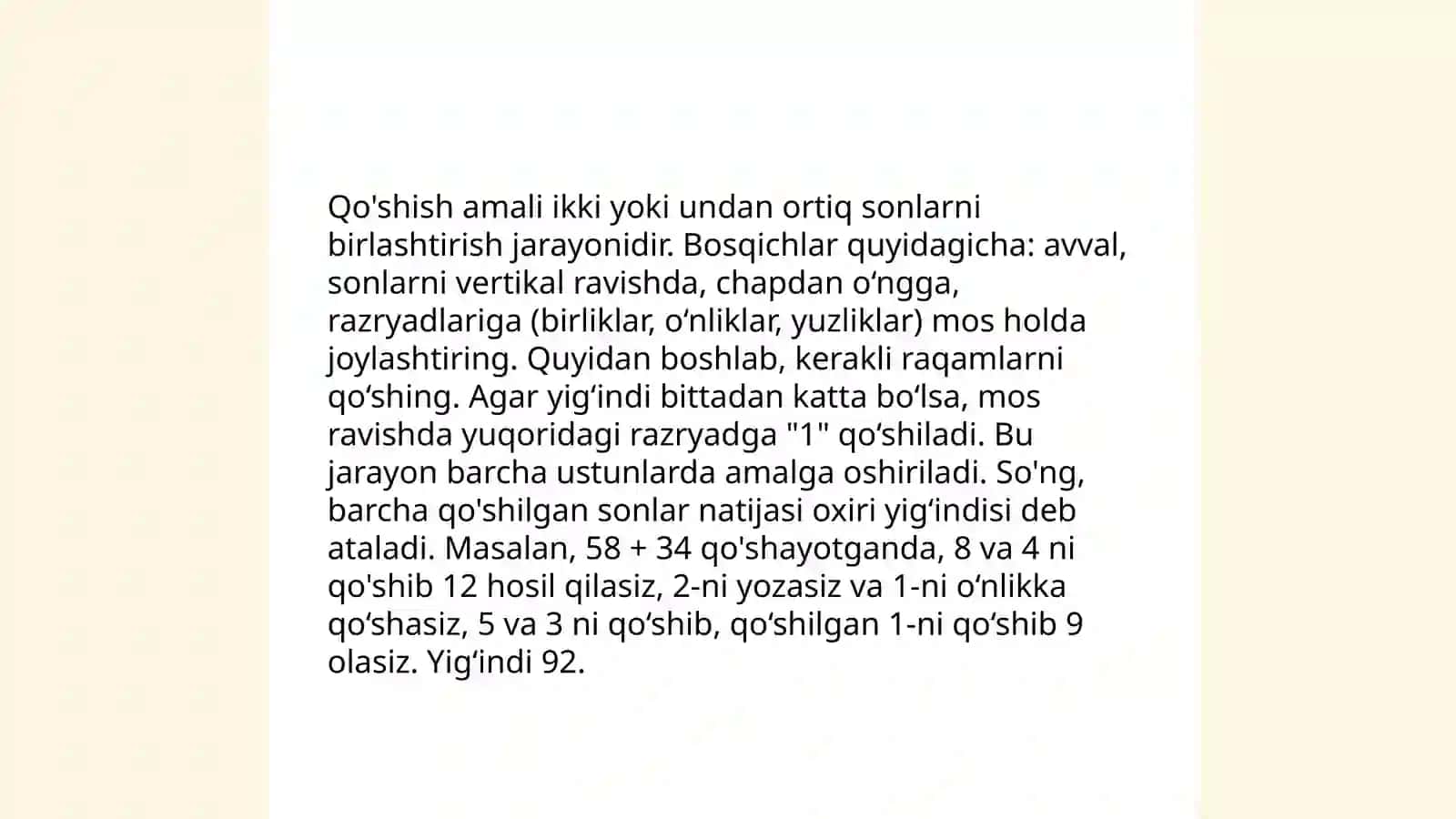 Qo'shish va ayrish, ko'paytirish va bo'lish amali 4