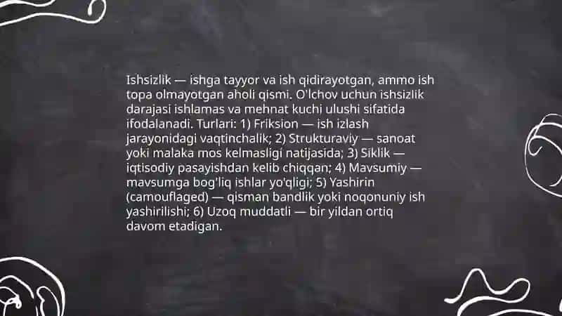 Mehnat bozori va bandlik darajasi 4