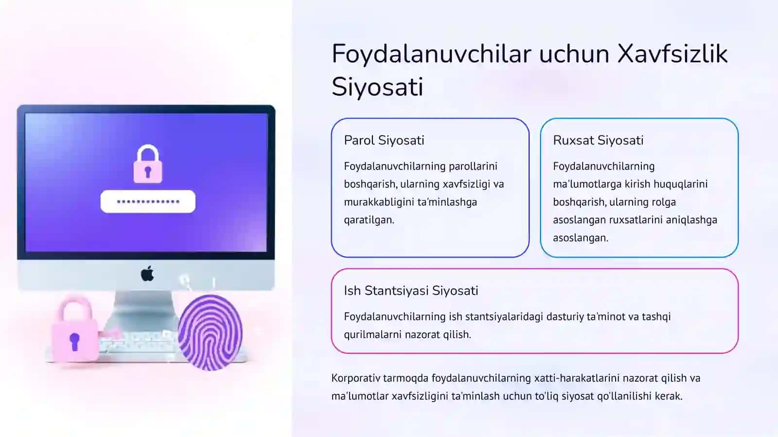 Kompyuter Tizimlari va Tarmoqlarda Xavfsizlik Siyosati va Modellari 4
