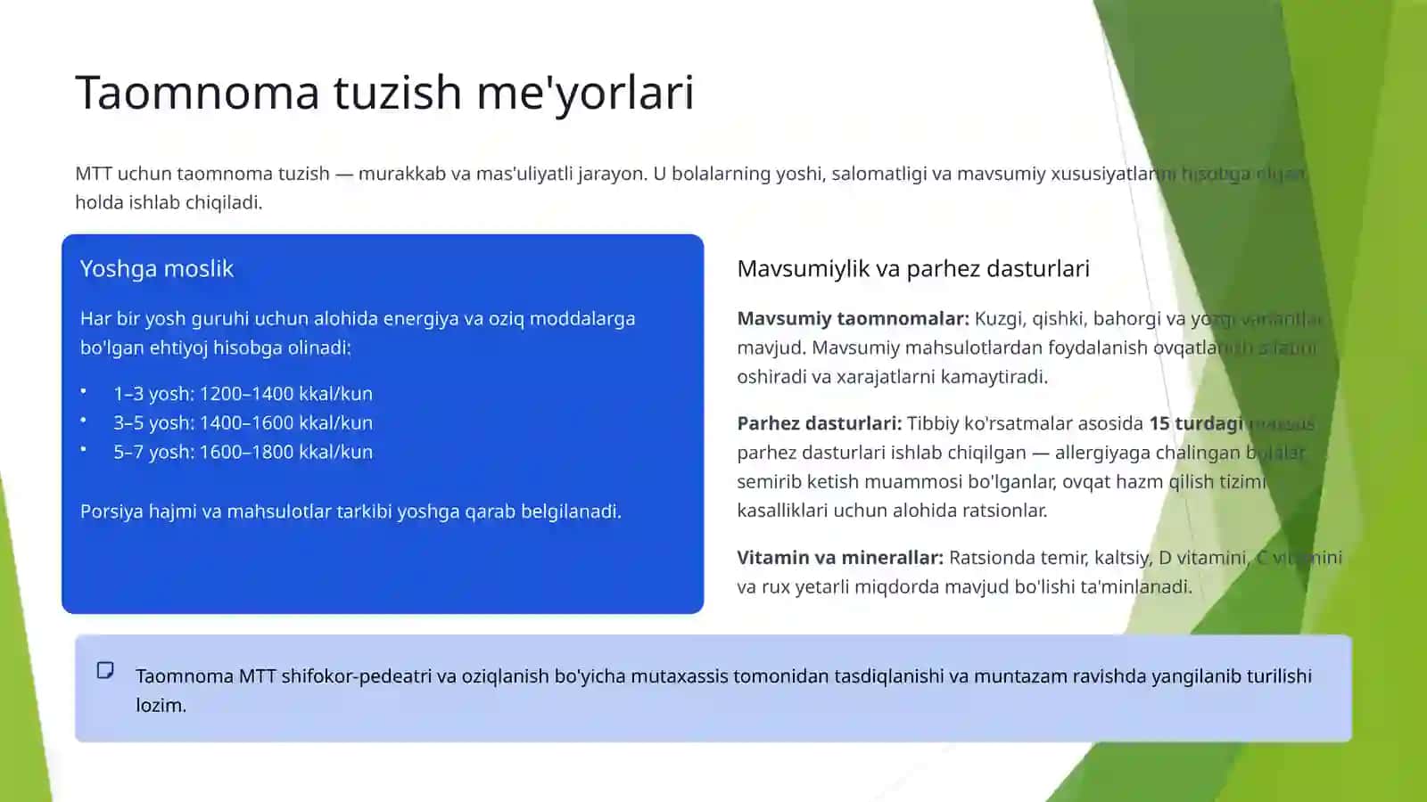 Maktabgacha ta'lim tashkilotida sog'lom ovqatlantirishni tashkil etish 4