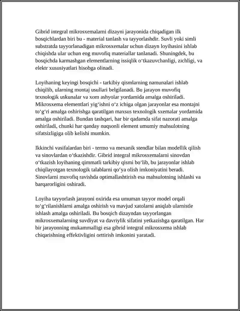 GIBRID INTEGRAL MIKROSXEMALARNI TAYORLASH TEXNOLOGIYALARINING ASOSIY BOSQICHLARI 4