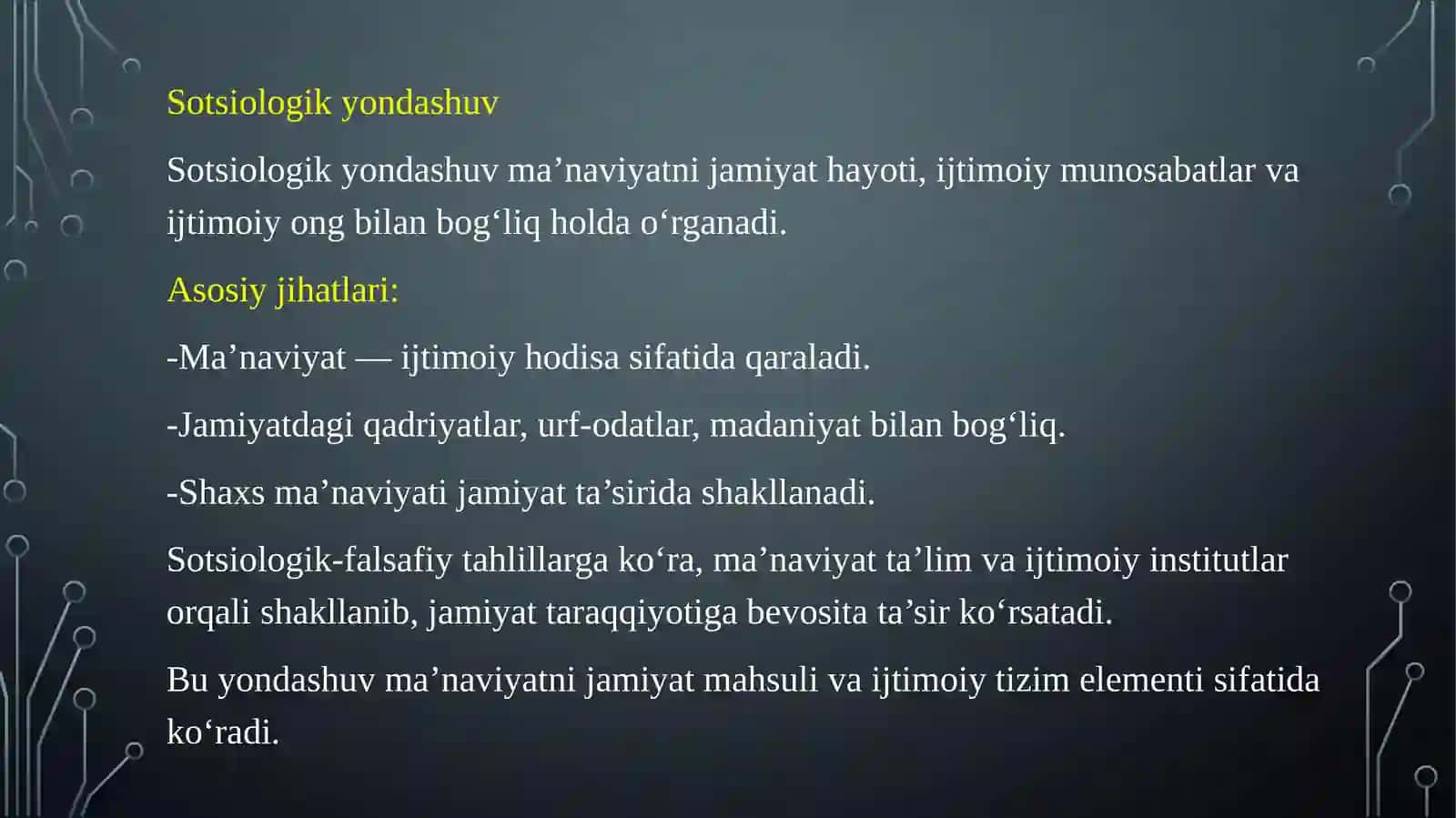 Ma’naviyatga turli yondoshuvlar va tariflarni ilmiy tasnifi 4
