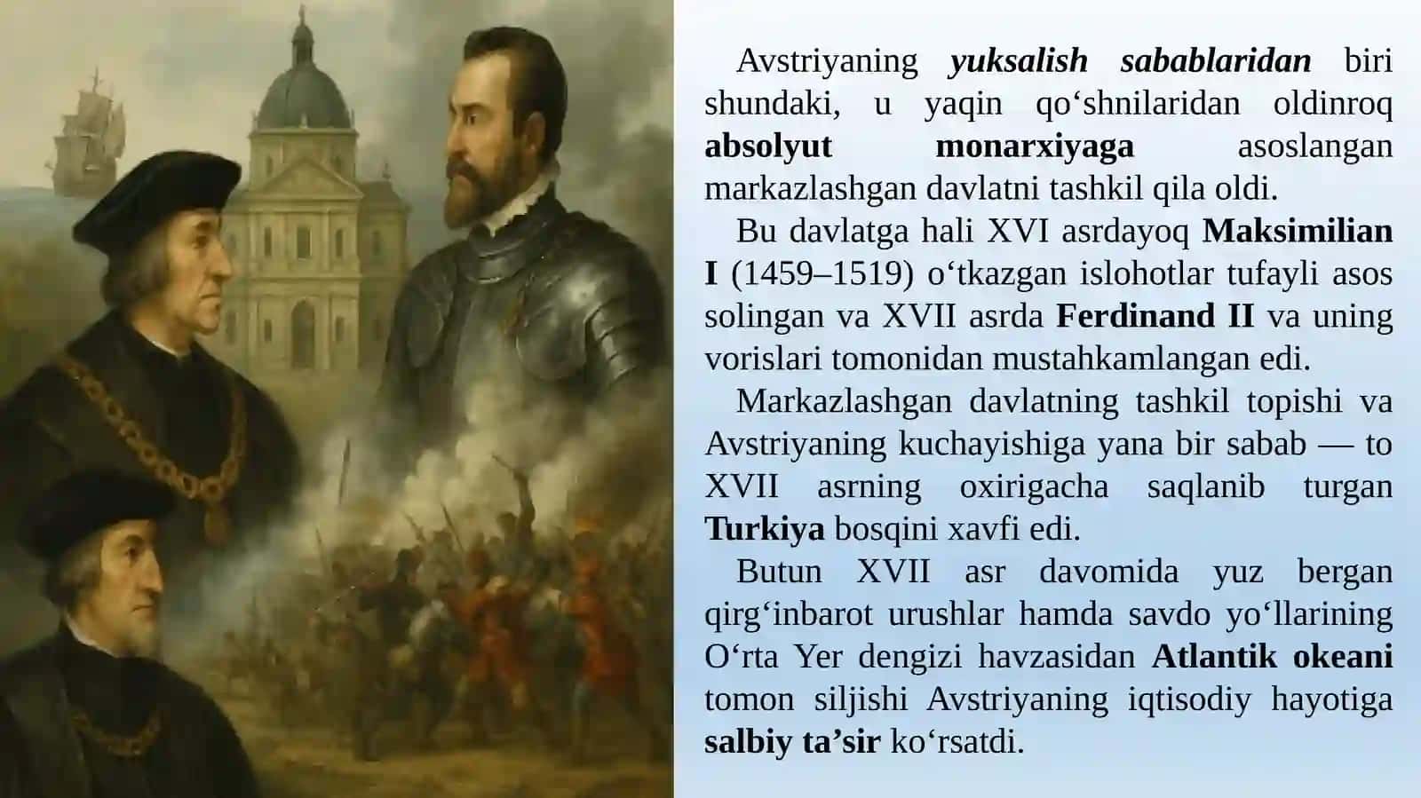 Avstriya (Gabsburglar) imperiyasi yangi davrda:  tarixiy rivojlanishning asosiy voqealari va jarayonlari 4