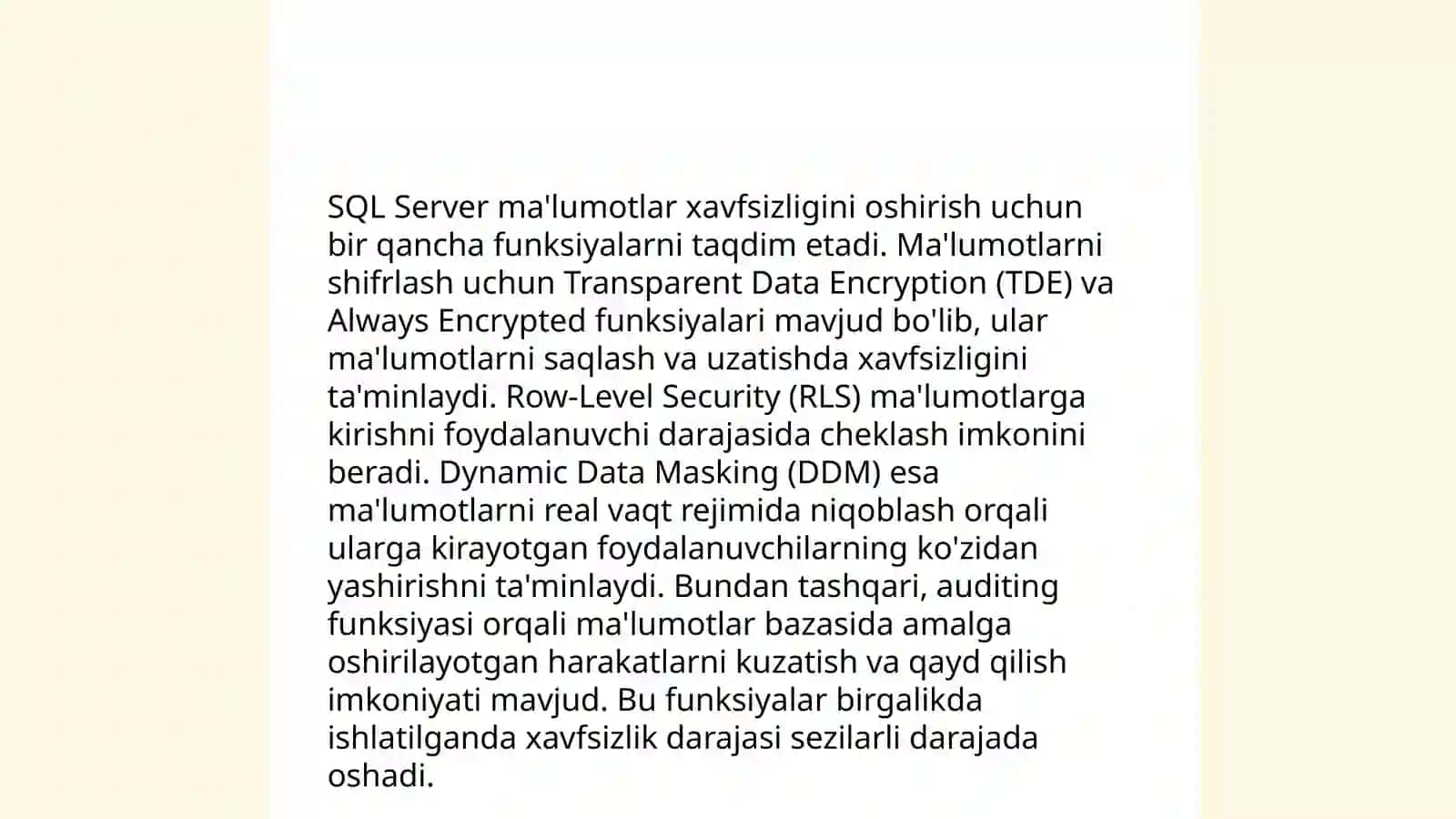 SQL Server da shifrlash va kriptografik funksiyalarni qo‘llash 4