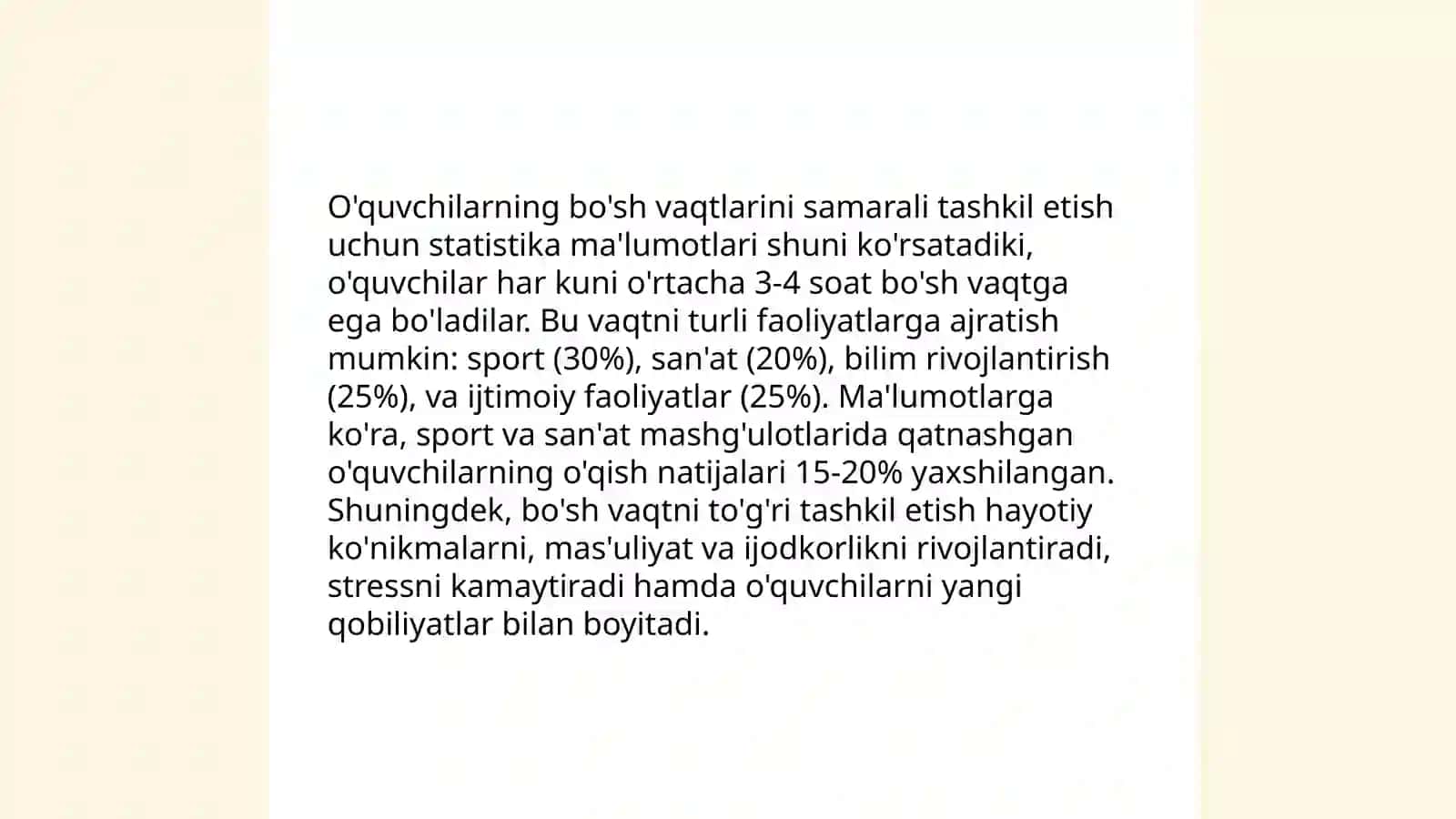Sinfdan tashqari ishlarni tashkil etish 4