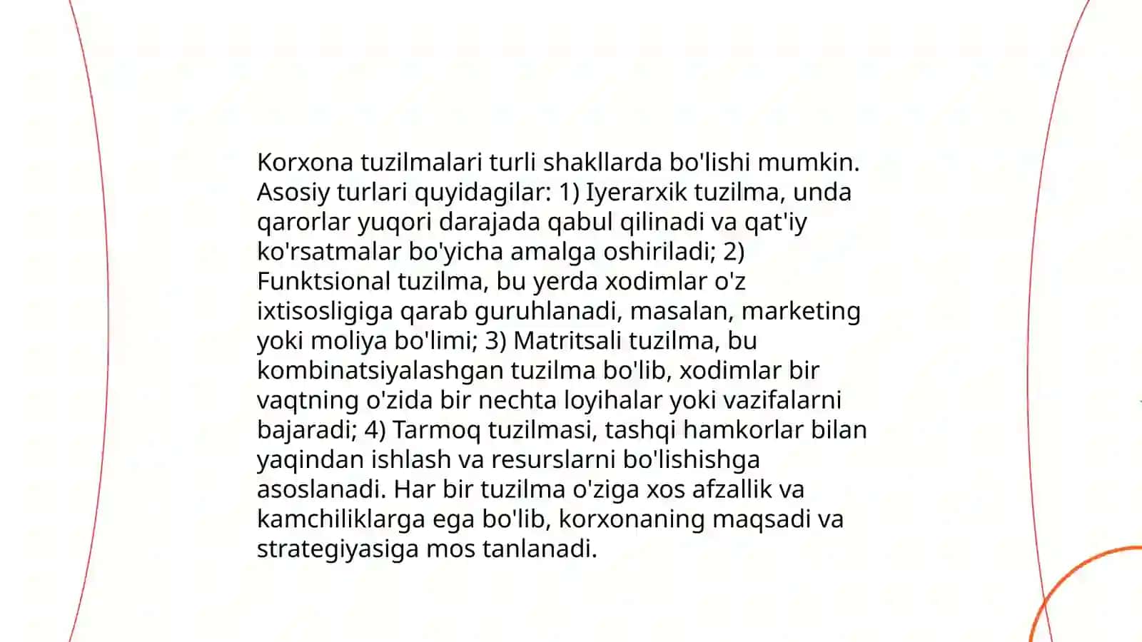 Korxona tuzilmasi va uni belgilovchi omillar 4