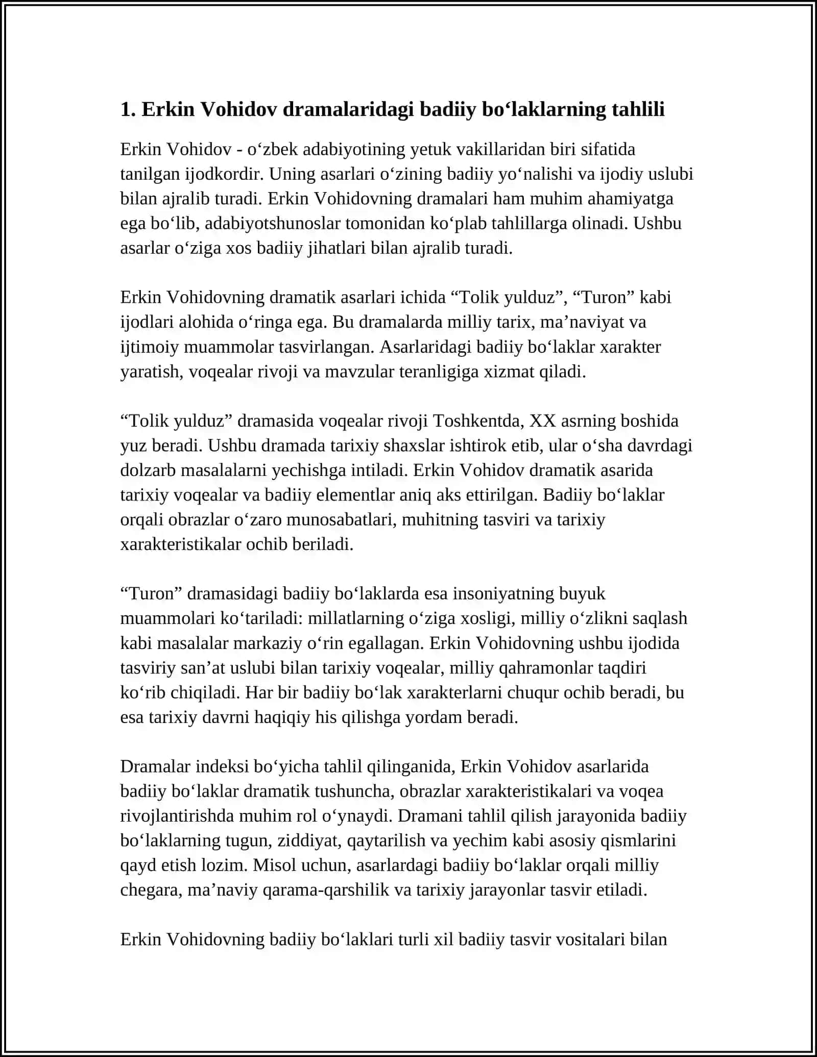 ERKIN VOHIDOV DRAMALARIDA AJRATILGAN BOʻLAKLARNING QOʻLLANISHI 4