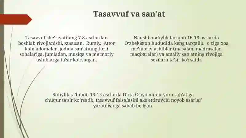 Tasavvuf ta’limotining Sharq madaniyatiga tasiri 4
