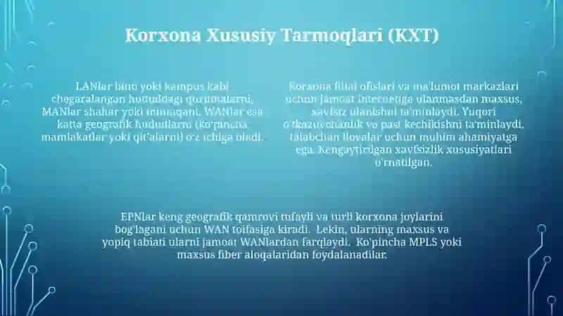 Kompyuter tarmoqlarining tasnifi hududiy rivojlanish 4
