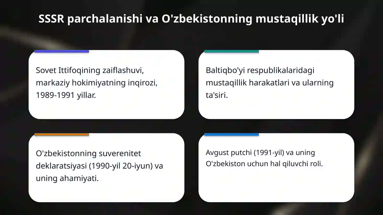 O'zbekiston Respublikasining Mustaqillikka erishish tarixi (1991-yil) 4