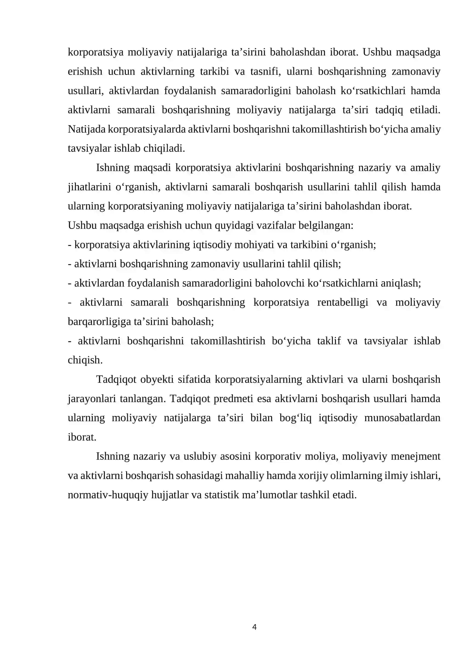 Korporatsiya aktivlarini boshqarishning nazariy va amaliy jihatlari 4