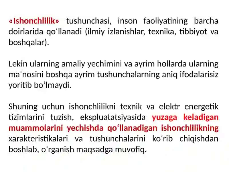 Elektr ta’minoti tizimida ishonchlilikning asosiy tushunchalari 4