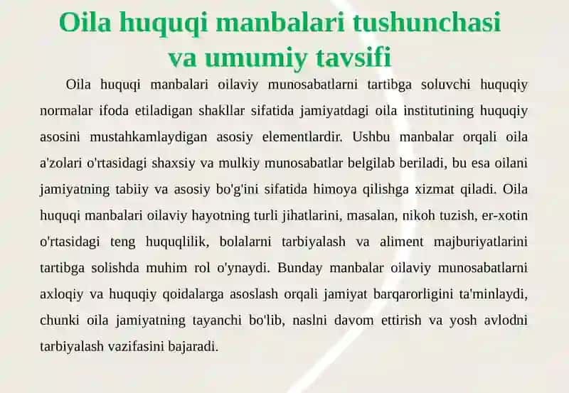 Oila Huquqining Manbalari 4