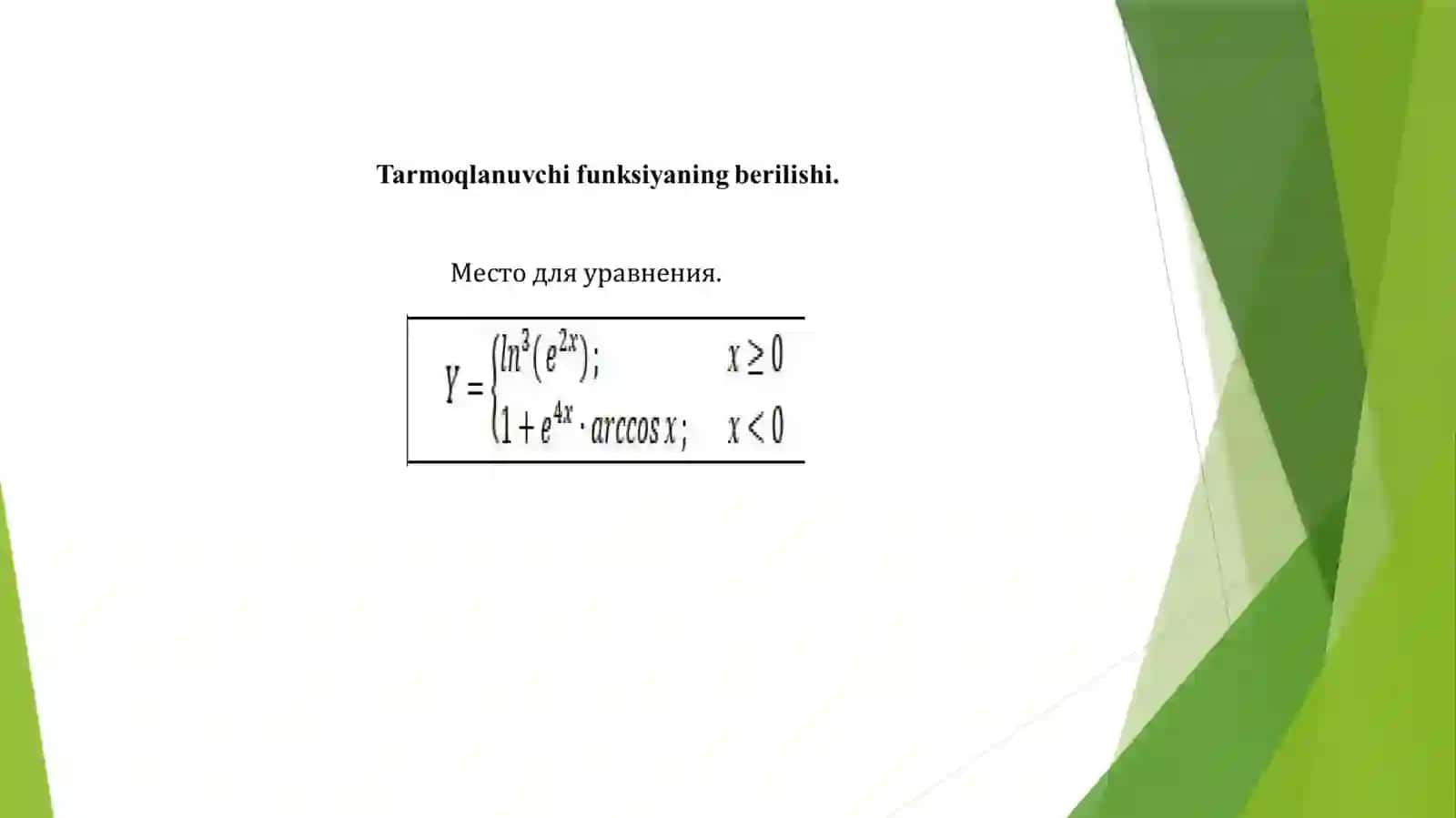 Tarmoqlanuvchi funksiyalar 4
