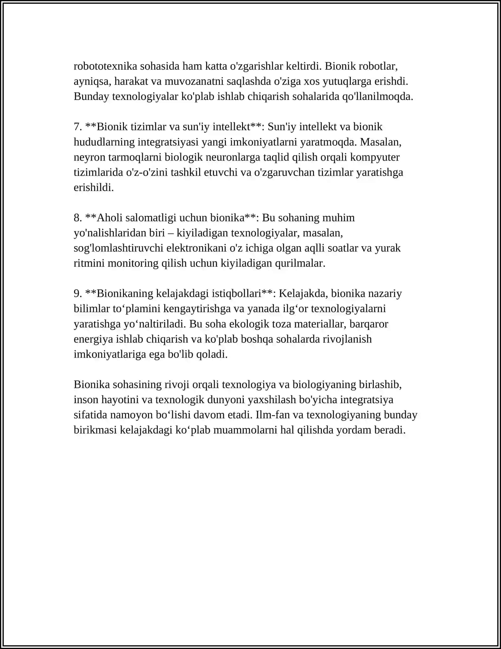 BIONIKA ASOSLARI VA UNI INSON HAYOTIDAGI OʻRNI 4