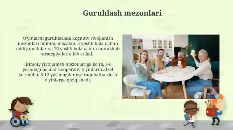 Turli yosh davrlari boõyicha õyinlarni guruhlash 4