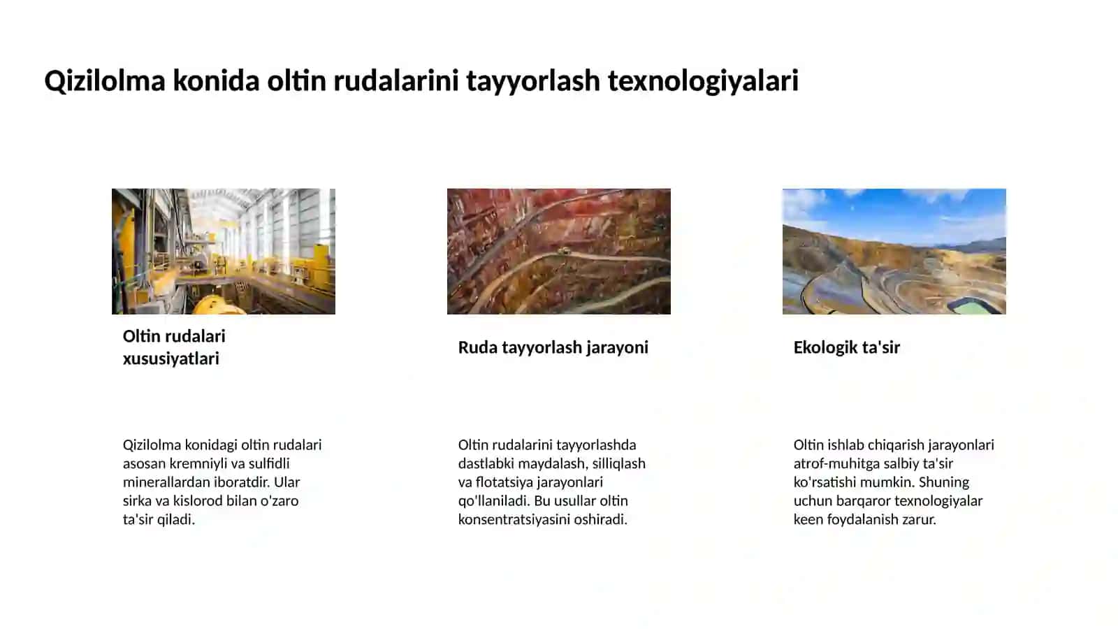 Qizilolma koni oltinli rudalarining geologik tuzilishi haqida ma'lumot 4