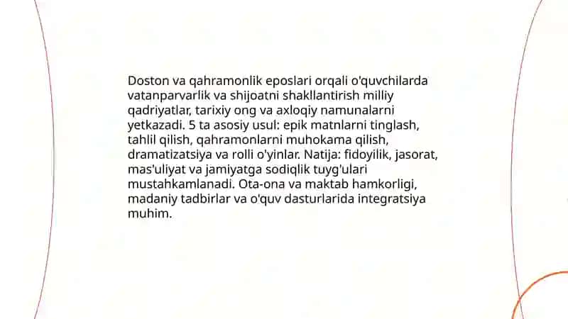 O'quvchilarda ma'naviy-axloqiy sifatlarni rivojlantirishda xalq og'zaki ijodidan foydalanish 4