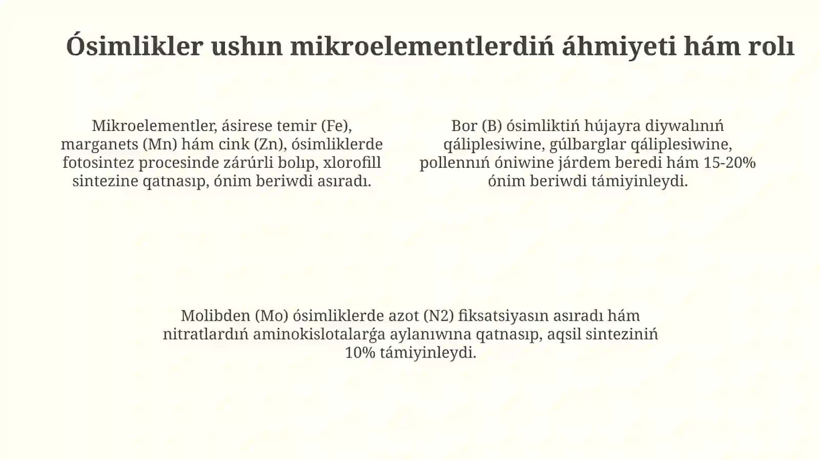 Mikroelementlar va ularning o‘simliklar oziqlanishidagi ahamiyati 4