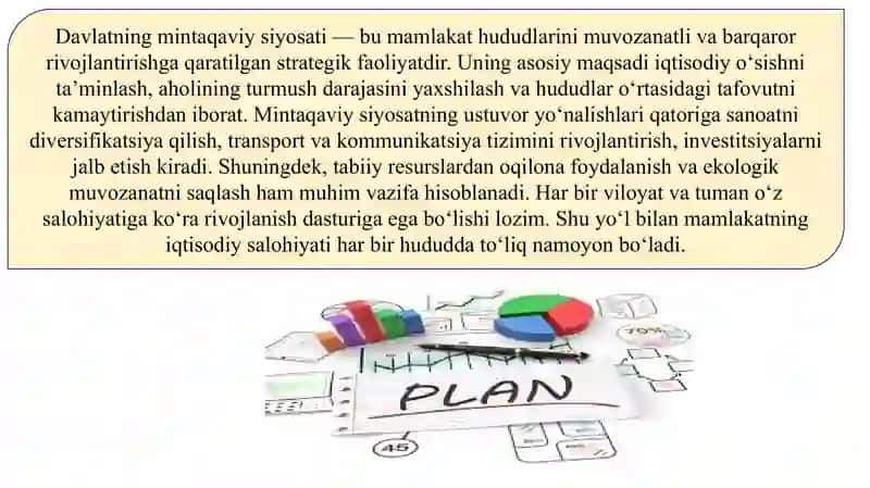 Davlatning mintaqaviy siyosati va hududlar rivojlanishining istiqbollari SLAYD 4
