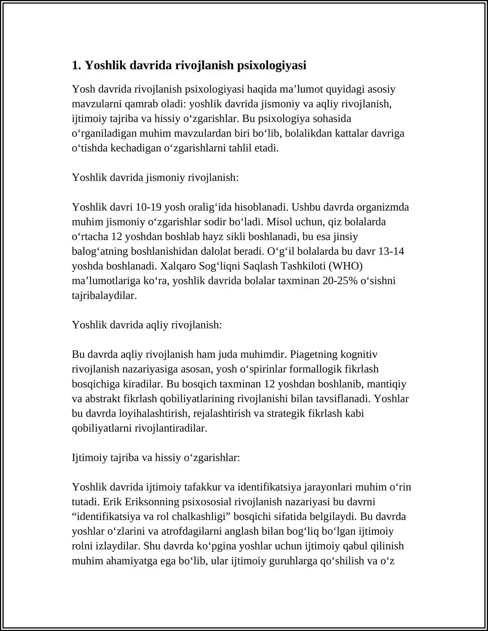 YOSHDAVLIDAVRIDA RIVOJLANISH PSIXOLOGIYASI 4