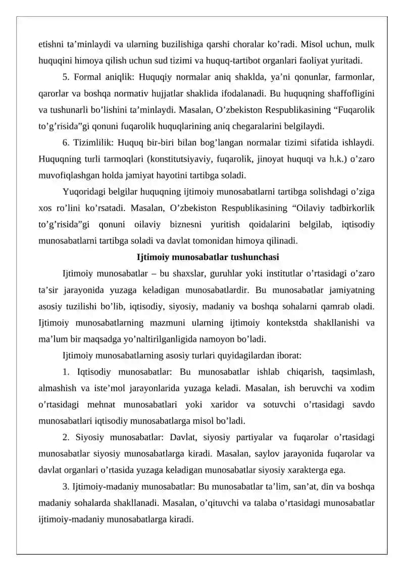 Huquq - ijtimoiy munosabatlarni normativ tartibga solishning turi sifatida 4